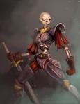 2017 absurd_res animated_skeleton anterior_nasal_aperture armor bone breastplate clothed clothing gloves greaves handwear hi_res holding_object holding_sword holding_weapon humanoid medievil_(game) melee_weapon missing_eye mothmandraws not_furry sir_daniel_fortesque skeleton solo standing sword torn_clothing undead weapon