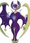 anthro anthrofied blush breasts female nude pokemorph red_sclera semi-anthro simple_background solo white_background ecru_(artist) nintendo pokemon generation_7_pokemon legendary_pokemon lunala pokemon_(species) hi_res