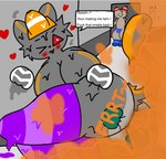 anthro anus big_butt butt clothing fart fart_cloud fart_fetish farting_on_face grey_body legwear male profanity solo tail text theguy229 thigh_highs traffic_cone freewaythecat freeway_(freewaythecat) domestic_cat felid feline felis mammal absurd_res english_text hi_res