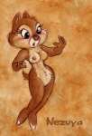 anthro blush breasts brown_body brown_fur female fur nipples nude pink_nose solo sankam chip_'n_dale disney clarice_(disney) chipmunk ground_squirrel mammal rodent sciurid