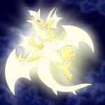 1:1 2017 anthro anthrofied areola big_areola big_breasts blue_eyes blurred_background breasts bright claws clitoris curvy_figure dragon female floating_arms floating_wings flying full-length_portrait generation_7_pokemon genitals glowing glowing_body half-closed_eyes hi_res holding_chin legendary_pokemon lonbluewolf long_neck long_tail mythological_creature mythological_scalie mythology narrowed_eyes navel necrozma night nintendo nipples non-mammal_breasts non-mammal_nipples pokemon pokemon_(species) pokemorph portrait pseudo_clothing pussy scalie sky skyscape solo tail thick_thighs ultra_necrozma voluptuous wide_hipped_female wide_hips winged_arms wings yellow_areola yellow_body yellow_nipples yellow_pussy yellow_sclera