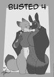 anthro anthro_on_anthro big_breasts breasts canid canine comic cover cover_art cover_page disney duo featureless_crotch female fox freckles freckles_(artist) hand_on_breast huge_breasts male male/female mammal monochrome nick_wilde red_fox true_fox zootopia