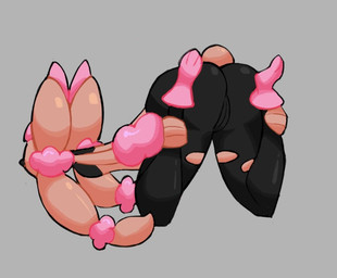 anthro big_butt big_ears black_bottomwear black_clothing black_topwear bottomwear brown_body brown_fur butt camel_toe clothing cotton_tail female floppy_ears fur grey_background long_ears lop_ears pink_body pink_fur rear_view simple_background solo thick_thighs topwear wide_hips yoga silver279 nintendo pokemon generation_6_pokemon mega_evolution mega_lopunny pokemon_(species) shiny_pokemon