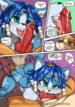 animal_genitalia animal_penis anthro anthro_on_anthro anthro_penetrated anthro_penetrating anthro_penetrating_anthro areola bad_end blue_body blue_fur blue_hair blush bodily_fluids bound breasts canine_genitalia canine_penis collar cuckold cuff_(restraint) cum cum_in_mouth cum_inside cum_on_penis dialogue erection fellatio female female_penetrated forced from_behind_position fur genital_fluids genitals green_body green_eyes green_scales group group_sex hair interspecies intraspecies kneeling knot knotted_penis licking male male/female male_penetrating male_penetrating_female metal_collar metal_cuffs nipples nude nude_anthro nude_female nude_male oral oral_penetration orange_body orange_fur penetration penile penile_penetration penis penis_in_vagina penis_lick profanity rape restraints scales sex speech_bubble standing sweat teeth text threesome tongue tongue_out tribal trio vaginal vaginal_penetration daigaijin egyptian_mythology middle_eastern_mythology mythology nintendo star_fox fox_mccloud krystal_(star_fox) canid canine deity fox lizard mammal reptile scalie sharpclaw_(star_fox) 2025 comic english_text hi_res