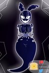 abstract_background anthro big_breasts black_eyes blue_body breasts buckteeth crossgender curvy_figure featureless_breasts female hourglass_figure looking_at_viewer machine small_waist solo split_form teeth voluptuous wide_hips beanontoast five_nights_at_freddy's five_nights_at_freddy's:_security_breach five_nights_at_freddy's:_security_breach_ruin scottgames steel_wool_studios mxes_(fnaf) digital_creature lagomorph leporid mammal rabbit robot 2023 2:3 absurd_res artist_name digital_drawing_(artwork) digital_media_(artwork) hi_res watermark