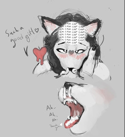 anthro blush bodily_fluids bubble cum cum_bubble cum_from_nose cum_in_mouth cum_in_nose cum_in_throat cum_inside cum_on_tongue deep_throat ear_blush fellatio female genital_fluids grey_background hair heart_(marking) heart_after_text heart_eyes heart_symbol holding_face intelligence_loss long_hair looking_pleasured markings mouth_shot open_mouth oral oral_penetration penetration penile praise sex simple_background solo solo_focus text tongue tongue_out lightpinkfogg domestic_cat felid feline felis mammal guide_lines sketch