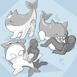 5_fingers anal anal_fisting anal_penetration animal_genitalia animal_penis anus bestiality blowhole blush bodily_fluids butt cetacean_genitalia cetacean_penis countershading cum cum_while_penetrated cumshot duo ejaculation erection faceless_character faceless_male featureless_feet feet fellatio feral feral_penetrated fingers fisting genital_fluids genitals grey_body grey_penis hair handjob handjob_while_penetrating human_on_feral human_penetrating human_penetrating_feral interspecies larger_feral larger_penetrated lying male male/male male_on_feral male_penetrated male_penetrating male_penetrating_male nude on_back on_front open_mouth oral penetration penile penis presenting presenting_anus presenting_hindquarters saliva sex sharp_teeth simple_background size_difference smile tail tapering_penis teeth tongue tongue_out tongue_out_fellatio vexedcalyx ponos_corp. the_battle_cats whale_cat cetacean domestic_cat felid feline felis human hybrid mammal marine toothed_whale whale 1:1 colored digital_drawing_(artwork) digital_media_(artwork) hi_res shaded