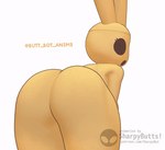 anthro big_butt butt female hollow_eyes looking_at_viewer looking_back looking_back_at_viewer shaking_butt simple_background solo white_background sharpybutts animal_crossing nintendo coco_(animal_crossing) gyroid lagomorph leporid mammal rabbit 2025 3d_(artwork) 3d_animation animated digital_media_(artwork) short_playtime