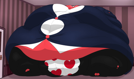belly big_belly big_cheeks big_moobs black_bottomwear black_clothing black_eyes black_horn black_pants blue_clothing blue_dress_shirt blue_shirt blue_topwear bottomwear bow_tie button_(fastener) chubby_cheeks clothing collared_shirt dress_shirt exposed_underwear hair heart_clothing heart_symbol heart_underwear horn huge_belly huge_cheeks huge_moobs huge_thighs hyper hyper_belly hyper_cheeks hyper_moobs hyper_thighs immobile inside male moobs morbidly_obese morbidly_obese_humanoid morbidly_obese_male not_furry obese obese_humanoid obese_male one_eye_closed overweight overweight_humanoid overweight_male pants red_body shirt solo striped_horn stripes thick_thighs three-quarter_view topwear torn_bottomwear torn_clothing torn_pants underwear weight_gain white_clothing white_hair white_underwear yellow_sclera grinex hellaverse helluva_boss moxxie_(helluva_boss) demon humanoid imp 2025 cel_shading colored digital_media_(artwork) hi_res shaded