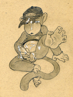 after_masturbation anthro balls bodily_fluids cum erection feet foreskin genital_fluids genitals humanoid_genitalia humanoid_penis male partially_retracted_foreskin penis prehensile_feet simple_background soles solo toes tush_(artist) donkey_kong_(series) nintendo diddy_kong haplorhine mammal monkey primate hi_res