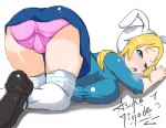 adventure_time ass_up blonde_hair butt camel_toe clothed clothing exhale female fionna_the_human hair hat human not_furry open_mouth panties presenting solo stockings thighs underwear upskirt wide_hips
Rating: Questionable
Score: 18
User: greenheart
Date: February 22, 2013
