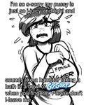 anthro apology big_breasts bodily_fluids breasts clothing crying dialogue female gamer_girl humor long_sleeve_shirt looking_at_viewer shirt simple_background solo talking_to_viewer tears text text_on_clothing text_on_shirt text_on_topwear topwear upset white_background replica_(artist) go-gurt hasbro my_little_pony fan_character molly_(molasses) equid equine horse mammal pony english_text meme