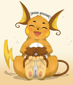 3_toes blush feet female feral foot_focus front_view fur genitals nude open_mouth simple_background sitting smile soles solo tail text toes vulva whyvern nintendo pokemon generation_1_pokemon mammal pokemon_(species) raichu rodent 2026 absurd_res digital_media_(artwork) hi_res