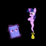 1:1 2013 alpha_channel alternate_species book bottle container equid equine female friendship_is_magic fur genie hair hasbro hi_res horn magic mammal multicolored_hair my_little_pony mythological_creature mythological_equine mythology navitaserussirus purple_body purple_eyes purple_fur purple_hair simple_background solo text transparent_background trixie_(mlp) twilight_sparkle_(mlp) two_tone_hair unicorn url