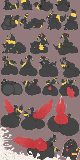 animal_genitalia animal_penis anus backsack ball_growth balls balls_expansion big_balls big_penis big_sheath black_body black_eyes black_fur black_nose bodily_fluids canine_genitalia canine_penis cum cumshot diamond_(marking) ear_markings ejaculation erection excessive_cum excessive_genital_fluids expansion eyes_closed facial_markings feral forehead_markings fur genital_expansion genital_fluids genital_growth genitals grin growth half-erect head_markings heart_symbol huge_balls huge_penis huge_sheath hyper hyper_balls hyper_genitalia hyper_penis hyper_sheath knot knotted_penis looking_at_viewer looking_pleasured male markings open_mouth penis penis_expansion quadruped red_sclera sheath sheath_growth sitting_on_own_balls small_but_hung smile solo tail tail_markings teeth tongue tongue_out yellow_markings fuf nintendo pokemon quasarbre eeveelution generation_2_pokemon pokemon_(species) umbreon 2018 absurd_res hi_res multiple_images sequence