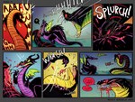 bite blood bodily_fluids broken_teeth dialogue fangs female feral fight forked_tongue green_eyes male red_sclera teeth tongue tongue_out spicynoodleart disney disney's_aladdin mythology sleeping_beauty_(1959) jafar_(disney) maleficent cobra dragon mythological_creature mythological_scalie reptile scalie snake hi_res