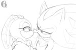 after_kiss age_difference anthro bedroom_eyes big_hands blush bodily_fluids chest_tuft collarbone duo female flat_chested floppy_ears holding_another logo long_ears long_nose looking_at_another male male/female narrowed_eyes nude_anthro open_mouth saliva saliva_string seductive simple_background tuft white_background young young_anthro young_female 6i6as_(artist) sega sonic_the_hedgehog_(series) cream_the_rabbit shadow_the_hedgehog eulipotyphlan hedgehog lagomorph mammal 2021 digital_drawing_(artwork) digital_media_(artwork) monochrome sketch