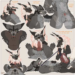 4_toes 5_fingers abs accessory anal anal_knotting anal_penetration animal_genitalia animal_penis anthro anthro_on_anthro anthro_penetrated anthro_penetrating anthro_penetrating_anthro armpit_hair balls barbell_piercing bared_teeth bedroom_eyes biceps big_breasts big_penis bite black_body black_claws black_ears black_eyebrows black_fur black_nipples black_nose black_sclera black_tongue black_vulva blush blush_lines bodily_fluids body_hair braided_hair breast_play breast_squeeze breasts brown_body brown_fur butt canine_genitalia canine_penis cervix claws clitoral_hood clitoris collar cowgirl_position cum cum_between_breasts cum_drip cum_dripping_from_face cum_dripping_from_mouth cum_in_ass cum_in_mouth cum_inside cum_on_breasts cum_on_face cum_on_fur cum_on_penis cum_on_tongue cum_while_penetrated cumshot cunnilingus dialogue disembodied_hand dominant dominant_female dripping duo ear_bite ear_piercing ear_ring ear_tuft ejaculation erection eye_contact eyebrows eyes_closed facial_piercing feet female female_penetrated fingers first_person_view fluffy fluffy_balls fluffy_chest fluffy_feet fluffy_hips fluffy_tail foot_tuft from_front_position fully_sheathed fur genital_fluids genitals ghost_hand gold_piercing gradient_hair grey_body grey_fur grey_tail hair hair_accessory hair_ring half-closed_eyes half-erect hand_on_breast hand_on_chest hand_on_hip hand_on_muzzle hands_in_mouth high-angle_view highlights_(coloring) holding_partner holding_partner's_arm holding_partner's_head holding_partner's_leg humanoid_genitalia humanoid_vulva internal internal_anal internal_vaginal intraspecies jewelry knot knot_root knotted_penis knotting leaking leaking_precum leash leash_pull leashed_collar licking licking_cum licking_lips licking_own_lips long_claws long_hair looking_at_another looking_at_viewer male male/female male_penetrating male_penetrating_female markings mouth_play multicolored_body muscular muscular_anthro muscular_male muzzle_(object) muzzled narrowed_eyes nipple_barbell nipple_piercing nipples nose_piercing nose_ring nude on_bottom on_top one_eye_closed open_mouth open_smile oral orange_eyes orgasm orgasm_face paws pecs penetration penile penile_penetration penis penis_tip piercing pink_hair pink_tongue precum precum_drip precum_on_penis profanity pubes pulling_mouth pulling_sheath pupils red_penis red_tongue ring_piercing seductive sex sheath sheath_play side_view simple_background size_difference smile snarling sparkles squeezing tail teasing teeth text thick_thighs titfuck toes tongue tongue_out tuft two_tone_body uterus vaginal vein veiny_penis vulva white_body white_eyebrows white_fur white_pupils white_sclera white_tail wink x-ray_view yellow_eyes rhaelrhaelrasputin mythology siggy_(siggywolp) skye_(rhaelrhaelrasputin) canid canine canis mammal mythological_canine mythological_creature werecanid werecanine werecreature werewolf wolf 1:1 absurd_res english_text hi_res sketch_page