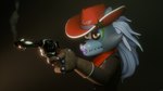 anthro clothing colt_single_action_army cowboy_hat female gloves gun handgun handwear hat headgear headwear lipstick machine makeup purple_lipstick ranged_weapon revolver solo weapon anonamine five_nights_at_freddy's five_nights_at_freddy's:_secret_of_the_mimic five_nights_at_freddy's:_security_breach scottgames steel_wool_studios roxanne_wolf animatronic canid canine canis mammal robot wolf 16:9 hi_res widescreen
