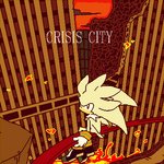 anthro boots city clothing crisis_city fire footwear fur gloves grey_body grey_fur handwear lava male outside red_sky shoes sitting sky solo text white_body white_fur bukikobuta sega sonic_the_hedgehog_(series) silver_the_hedgehog eulipotyphlan hedgehog mammal 1:1 2013 aliasing digital_media_(artwork) english_text low_res