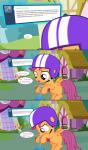 angry armor breaking_the_fourth_wall feathered_wings feathers female feral headgear helmet orange_body orange_feathers sad scooter solo text wings young jananimations friendship_is_magic hasbro my_little_pony mythology tumblr scootaloo_(mlp) equid equine mammal mythological_creature mythological_equine pegasus comic english_text hi_res