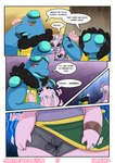 aroused bodily_fluids breasts clothing comic darren_(goopyarts) dialogue dragon female generation_5_pokemon generation_6_pokemon genital_fluids goodra goopyarts hi_res male mythological_creature mythological_scalie mythology nintendo pokemon pokemon_(species) rose_(goopyarts) scalie seismitoad thick_thighs vaginal_fluids wide_hips