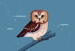 ambiguous_gender biped blinking brown_body brown_feathers claws countershade_torso countershading feathers feral looking_at_viewer solo yellow_eyes alex_tomlinson avian bird owl animated digital_media_(artwork) pixel_(artwork) pixel_animation