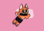 anthro brown_pupils butt clothing fur male orange_body orange_fur paws pink_background pupils rear_view scarf simple_background size_difference smaller_male solo tail underwear tinky tinky_(character) domestic_cat felid feline felis mammal