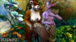 anthro anthro_on_taur areola breasts brown_hair duo female female/female hair nature nipples purple_body purple_skin water yellow_eyes zushou blizzard_entertainment warcraft jiwen lunara_(warcraft) bear cervine cervine_taur deer deer_taur dryad dryad_(warcraft) humanoid_taur mammal mammal_taur pandaren red_pandaren taur 16:9 2017 3d_(artwork) digital_media_(artwork) hi_res widescreen