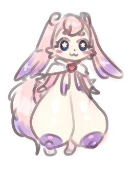 :3 anthro areola big_breasts blue_eyes blush blush_stickers breasts cheek_tuft cloak clothed clothing dipstick_tail exposed_breasts eyebrows facial_tuft female floppy_ears fluffy fluffy_tail fur glistening glistening_breasts hair huge_breasts hyper hyper_breasts markings nipples partially_clothed paws pink_body pink_ears pink_eyebrows pink_fur pink_hair pink_tail puffy_areola purple_areola purple_ear_tip purple_nipples purple_tail_tip simple_background solo star_pupils tail tail_markings thick_eyebrows toony tuft white_background white_breasts white_cloak white_clothing ebora honkai:_star_rail mihoyo mem_(honkai:_star_rail) 2026 hi_res