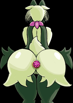anal anal_penetration butt female genitals penetration plug_(sex_toy) sex_toy solo vulva 15roacxs nintendo pokemon generation_9_pokemon meowscarada pokemon_(species) absurd_res hi_res