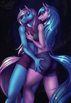 anthro biped blue_body blue_eyes blue_hair butt clothed clothing duo exclusive exposure_variation female female/female fully_clothed hair hug patreon_exclusive pink_body pink_hair pose smile standing text thick_thighs sunny_way friendship_is_magic hasbro my_little_pony aloe_(mlp) lotus_(mlp) equid equine horse mammal pony 2021 digital_media_(artwork) hi_res pinup portrait three-quarter_portrait url incest_(lore)