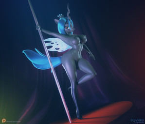 anthro anthrofied areola big_breasts breasts crown dancing feet female headgear horn humanoid_feet navel nipples nude plantigrade pole pole_dancing solo toes wings eqamrd friendship_is_magic hasbro my_little_pony queen_chrysalis_(mlp) arthropod changeling_(mlp) equid equine horse mammal pony 3d_(artwork) digital_media_(artwork) hi_res