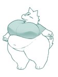 anthro big_breasts breasts female fur huge_breasts looking_at_viewer overweight overweight_female short_stack solo white_body white_fur young young_female labirhin hujan canid canine canis mammal wolf hi_res