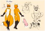 anthro border collar duo feet hypnosis male male_focus mind_control nude simple_background solo_focus white_border lapinousmalice avran canid canine fox mammal model_sheet