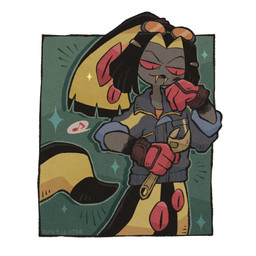anthro clothed clothing fangs male multi_eye musical_note musical_symbol solo symbol teeth tools wrench karin_apple25 hazbin_hotel hellaverse sir_pentious_(hazbin_hotel) demon reptile scalie snake 1:1