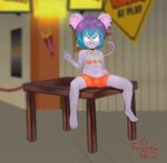 anthro bar barefoot clothing collar ear_piercing feet female gesture hair hand_gesture loli piercing purple_body purple_hair solo suggestive tail v_sign young foxxxiny90 comedy_central raisins_girls south_park bianca_winter_(lilmousybianca) mammal mouse murid murine rodent absurd_res hi_res