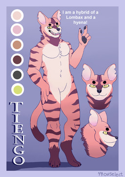 4_fingers aged_up anthro arm_tuft bald belly_tuft black_claws black_eyebrows black_nose black_pawpads brown_body brown_fur brown_stripes chest_tuft circle_eyebrows claws dialogue ear_tuft exclamation_point eyebrows eyeliner fingers fur gesture glistening glistening_eyes gradient_background green_eyes green_sclera hand_gesture hand_on_leg hand_on_thigh head_tuft knee_tuft leg_tuft looking_aside looking_at_viewer makeup male markings mouth_closed muscular nape_tuft navel neck_tuft nude_anthro nude_male open_mouth orange_body orange_fur pawpads paws pecs pointing pointing_up purple_background sharp_teeth shoulder_tuft showing_teeth side_view simple_background slightly_chubby smile solo standing striped_body striped_fur stripes tail tail_markings tan_body tan_fur teeth text three-quarter_view tongue torn_ear tuft waist_tuft wrist_tuft mouselect ratchet_and_clank sony_corporation sony_interactive_entertainment tiengo_(character) hybrid hyena lombax mammal absurd_res digital_drawing_(artwork) digital_media_(artwork) digital_painting_(artwork) english_text hi_res model_sheet painting_(artwork)