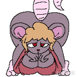 anthro big_breasts big_butt blonde_hair breasts butt enen't female hair purple_body red_eyes solo thick_thighs mammal murid murine rat rodent 1:1 animated animated_webp