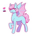 bat_wings blue_body femboy feral hair male membrane_(anatomy) membranous_wings pink_eyes pink_hair solo wings crazy_guy_(artist) hasbro my_little_pony terry_bat bat_pony equid mammal 1:1 hi_res