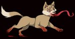 anthro blood blood_on_face bodily_fluids female multi_eye solo tail akinya dogelore doge canid canine canis domestic_dog mammal shiba_inu spitz meme