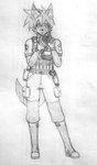 absurd_res anthro canid canine cellphone electronics fox graphite_(artwork) gun handgun hi_res looking_at_object looking_at_phone male mammal military military_clothing monochrome naitokitsune pencil_(artwork) phone pistol ranged_weapon solo traditional_media_(artwork) weapon