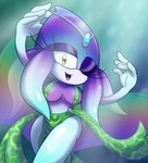 anthro big_breasts biped blue_body breasts clothed clothing dancing female front_view green_eyes jewelry looking_at_viewer one_eye_closed open_mouth pseudo_hair skimpy solo tongue wink winking_at_viewer shadowwalk sega sonic_the_hedgehog_(series) blanket_octopus cephalopod coleoid marine mollusk octopodiform octopus 2025 hi_res