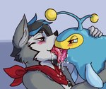 2018 anthro anthro_on_feral bedroom_eyes bestiality bestiality_kiss blush blush_lines bodily_fluids canid canine canis drooling duo eye_contact female female_on_anthro feral fish french_kissing fur generation_2_pokemon hair half-closed_eyes holding_partner kissing lanternfish lanturn licking_tongue looking_at_another male male/female male_on_feral mammal marcus_hunter marine mostly_nude narrowed_eyes nintendo open_mouth pokemon pokemon_(species) saliva saliva_on_tongue saliva_string scarf scarf_only seductive tongue tongue_out ungulatr wolf