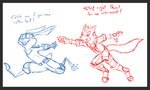 border chasing clothing gloves grey_border handwear male notched_ear prosthetic prosthetic_leg prosthetic_limb running text zander_the_raccoon marvel nintendo star_fox blackjack_o'hare fox_mccloud canid canine fox lagomorph leporid mammal rabbit english_text sketch