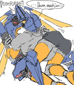 ambiguous_gender belly big_belly birth bodily_fluids clothing dialogue duo hand_holding machine not_furry sweat text y2xy2xy2x new_blood_interactive ultrakill gabriel_(ultrakill) v1_(ultrakill) angel humanoid robot robot_humanoid colored english_text hi_res male_(lore)