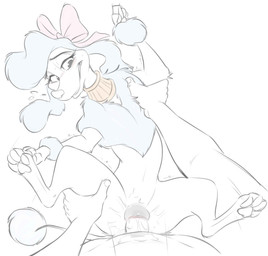4_toes 5_fingers accessory anatomically_correct animal_genitalia animal_vulva arm_grab arm_tuft bestiality black_eyebrows black_eyes blush bodily_fluids bow_(feature) bow_accessory bow_ribbon canine_genitalia canine_vulva centered_hair_bow chest_tuft claws clenched_teeth collar digitigrade duo erection eyebrows eyelashes faceless_character faceless_human faceless_male feet female female_feral female_focus female_on_human female_penetrated feral feral_focus feral_penetrated feral_with_hair fingers first_person_view floppy_ears fluffy flying_sweatdrops from_front_position fur genital_fluids genitals gold_(metal) grabbing grey_vulva grin hair hair_accessory hair_bow hair_ribbon half-closed_eyes hand_on_chest hand_on_leg hand_on_thigh hands_on_legs high-angle_view hindpaw holding_leg human_on_feral human_penetrating human_penetrating_female human_penetrating_feral human_pov humanoid_genitalia humanoid_hands humanoid_penis interspecies jewelry leaking leg_grab legs_up looking_away looking_down lying male male/female male_human male_on_feral male_penetrating male_penetrating_female male_penetrating_feral male_pov missionary_position monotone_genitals motion_lines narrowed_eyes on_back pawpads paws penetrating_pov penetration penile penile_penetration penis penis_in_vagina pink_bow quadruped ribbons sex shaking simple_background smile snout solo_focus spread_legs spreading sweat sweatdrop tail tail_tuft teeth thigh_grab toe_claws toes tremble_spikes trembling tuft vaginal vaginal_fluids vaginal_fluids_on_penis vaginal_penetration vulva white_background white_body white_fur wrist_tuft smitty_g disney oliver_and_company georgette_(disney) canid canine canis domestic_dog human mammal poodle absurd_res digital_drawing_(artwork) digital_media_(artwork) hi_res
