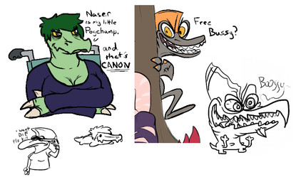 alternate_species anthro clothed clothing dialogue disability duo female feral feralized green_body green_hair grey_body hair humor male orange_eyes paraplegic sharp_teeth teeth text toony vehicle wheelchair yellow_sclera nrool cavemanon_studios goodbye_volcano_high i_wani_hug_that_gator ko_op_(game_developer) snoot_game naser_(gvh) olivia_halford alligator alligatorid baryonyx crocodilian dinosaur prehistoric_species pterodactylus pterosaur reptile saurischian scalie spinosaurid theropod english_text sketch sketch_page