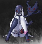 female genitals knees_pulled_up mask pussy solo spread_pussy spreading furball bandai_namco digimon digimon_(species) humanoid ladydevimon