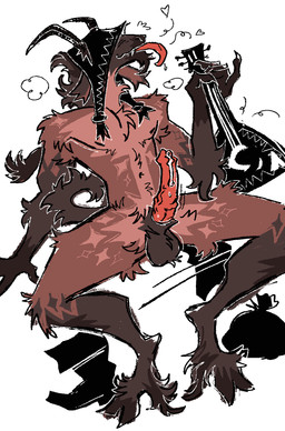 anthro arm_tuft balls blep bodily_fluids brown_body brown_fur clothing curved_horn digitigrade dripping elbow_tuft erection facial_hair fur genital_fluids genitals goatee hat headgear headwear heart_symbol hooves horn humanoid_genitalia humanoid_penis lute male musical_instrument penis plucked_string_instrument precum precum_drip precum_string simple_background smile solo spread_legs spreading string_instrument tongue tongue_out tuft vein veiny_penis white_background jariloxe european_mythology greek_mythology mythology pan_(mythology) bovid caprine deity goat mammal hi_res